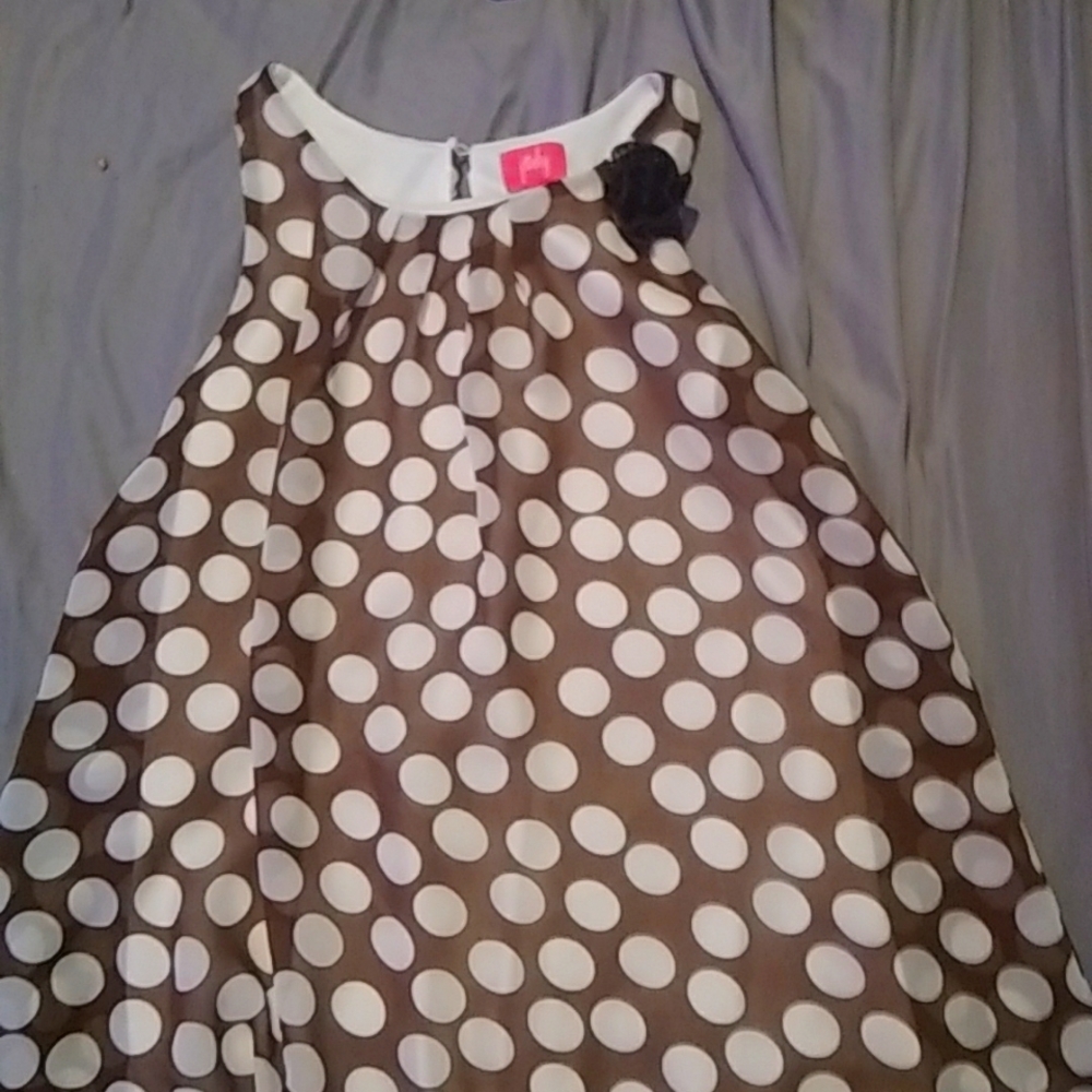 Purky brown spotted dress size 16 in kids